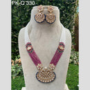 Royal Kundan Jewellery Gold Plated Kundan Stone And Beads Necklace Set