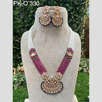 Royal Kundan Jewellery Gold Plated Kundan Stone And Beads Necklace Set