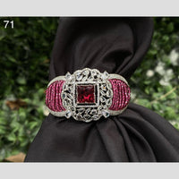 Royal Kundan Jewellery Silver Plated American Daimonds Bracelet