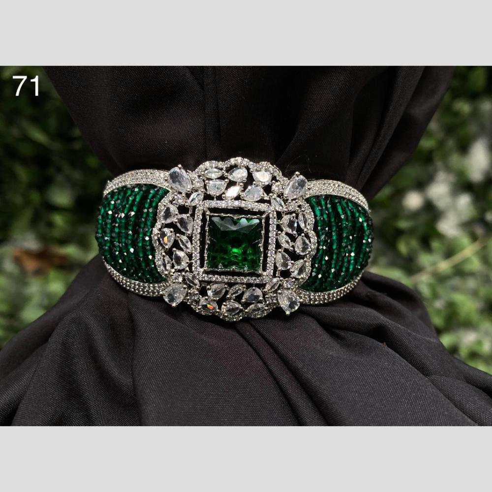 Royal Kundan Jewellery Silver Plated American Daimonds Bracelet