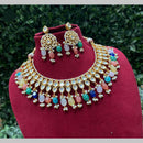 Royal Kundan Jewellery Gold Plated Kundan Stone And Beads Necklace Set