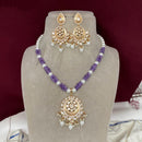 Royal Kundan Jewellery Gold Plated Polki Kundan Stone And Beads Meenakari Necklace Set