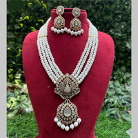 Royal Kundan Jewellery Gold Plated Austrian Stone And Beads Necklace Set