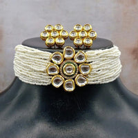Royal Kundan Jewellery Gold Plated Kundan Stone And Pearls Choker Necklace Set