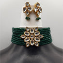 Royal Kundan Jewellery Gold Plated Kundan Stone And Beads Choker Necklace Set