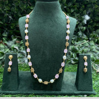 Royal Kundan Jewellery Gold Plated Mother Off Pearls Necklace Set