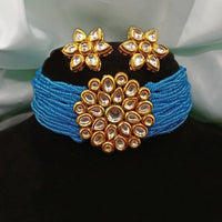 Royal Kundan Jewellery Gold Plated Kundan Stone And Pearls Choker Necklace Set