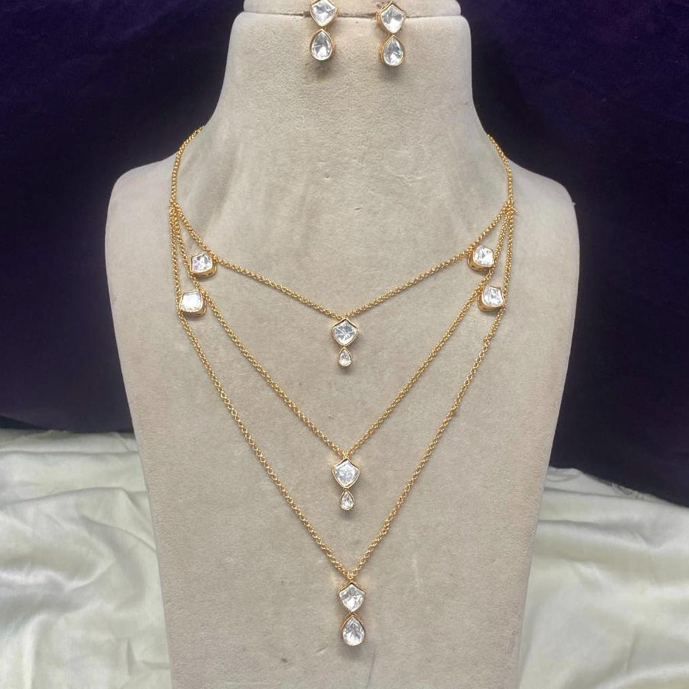 Royal Kundan Jewellery Gold Plated Kundan Stone Necklace Se