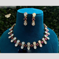 Royal Kundan Jewellery Gold Plated Polki Kundan Stone Necklace Set