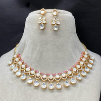 Royal Kundan Jewellery Gold Plated Polki Kundan Stone Necklace Set