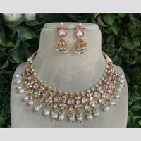 Royal Kundan Jewellery Gold Plated Polki Kundan Stone And Pearls Necklace Set