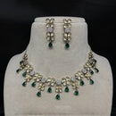 Royal Kundan Jewellery 2 Tone Plated Polki Kundan Stone Necklace Set