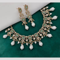 Royal Kundan Jewellery Gold Plated Polki Kundan Stone And Pearls Necklace Set