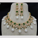 Royal Kundan Jewellery Gold Plated Polki Kundan Stone And Pearls Necklace Set