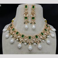 Royal Kundan Jewellery Gold Plated Polki Kundan Stone And Pearls Necklace Set