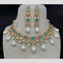 Royal Kundan Jewellery Gold Plated Polki Kundan Stone And Pearls Necklace Set