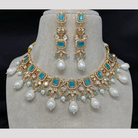 Royal Kundan Jewellery Gold Plated Polki Kundan Stone And Pearls Necklace Set