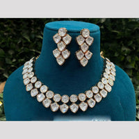 Royal Kundan Jewellery Gold Plated Polki Kundan Stone Necklace Set