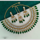 Royal Kundan Jewellery Gold Plated Polki Kundan Stone And Beads Necklace Set