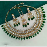 Royal Kundan Jewellery Gold Plated Polki Kundan Stone And Beads Necklace Set