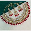 Royal Kundan Jewellery Gold Plated Polki Kundan Stone And Beads Necklace Set