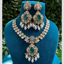 Royal Kundan Jewellery Gold Plated Polki Kundan Stone And Pearls Necklace Set
