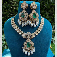 Royal Kundan Jewellery Gold Plated Polki Kundan Stone And Pearls Necklace Set