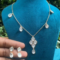 Royal Kundan Jewellery Gold Plated Polki Kundan Stone Necklace Set