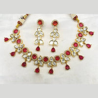 Royal Kundan Jewellery Gold Plated Polki Kundan Stone Necklace Set