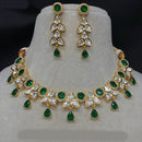 Royal Kundan Jewellery Gold Plated Polki Kundan Stone Necklace Set