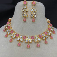 Royal Kundan Jewellery Gold Plated Polki Kundan Stone Necklace Set