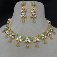 Royal Kundan Jewellery Gold Plated Polki Kundan Stone Necklace Set