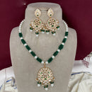 Royal Kundan Jewellery Gold Plated Polki Kundan Stone And Beads Meenakari Necklace Set