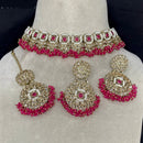 Royal Kundan Jewellery  Gold Plated Choker Necklace Set with Crystal & Pearls A Perfect Blend of Tradition