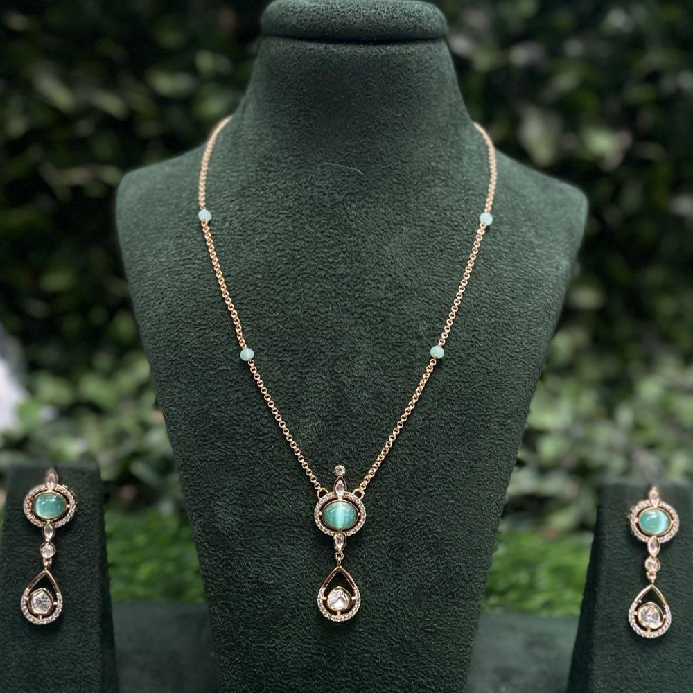 Royal Kundan Jewellery Gold Plated Finish Designer Polki Kundan Necklace Set