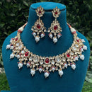 Royal Kundan Jewellery Gold Plated Finish Designer Polki Kundan And Beads Necklace Set