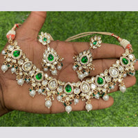 Royal Kundan Jewellery Gold Plated Finish Designer Polki Kundan And Beads Necklace Set