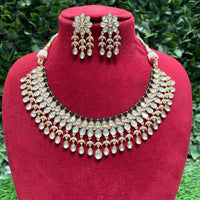 Royal Kundan Jewellery Gold Plated Finish Designer Polki Kundan And Pearl Necklace Set