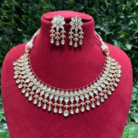 Royal Kundan Jewellery Gold Plated Finish Designer Polki Kundan And Pearl Necklace Set