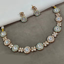 Royal Kundan Jewellery Elegant Gold Plated Polki Kundan Necklace Set