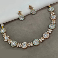 Royal Kundan Jewellery Elegant Gold Plated Polki Kundan Necklace Set