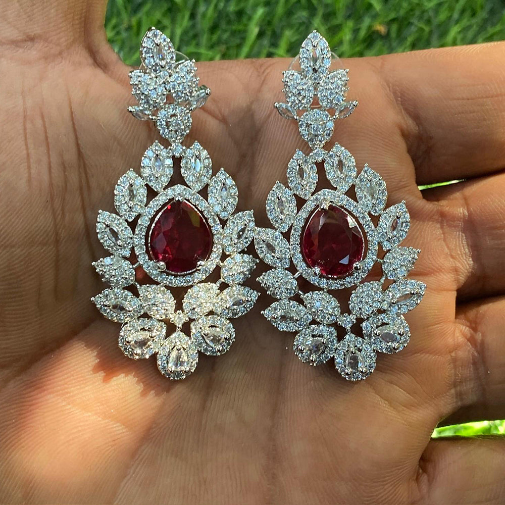 Royal Kundan Jewellery Glam American Diamond Dangler Earrings