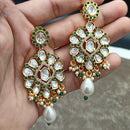 Royal Kundan Jewellery Classic Polki Kundan And Pearl Hanging Earrings