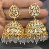Royal Kundan Jewellery Heritage Polki Kundan Stone Beaded Jhumki Earrings