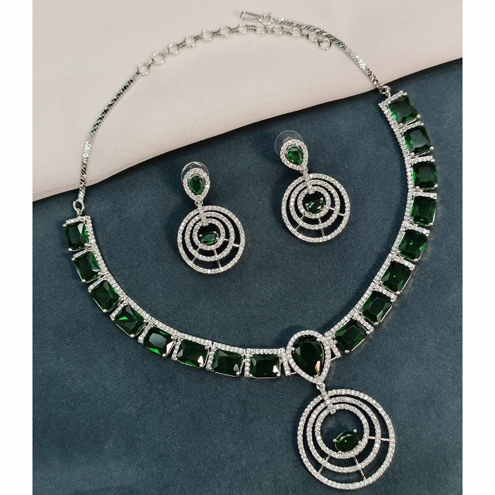 Royal Kundan Jewellery Glamorous American Diamond Necklace Set