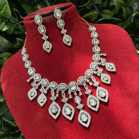 Royal Kundan Jewellery Glamorous American Diamond Necklace Set