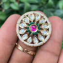 Royal Kundan Jewellery Polki Kundan Stone And Pearl Finger Ring