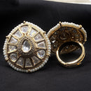 Royal Kundan Jewellery Polki Kundan Stone And Pearl Finger Ring