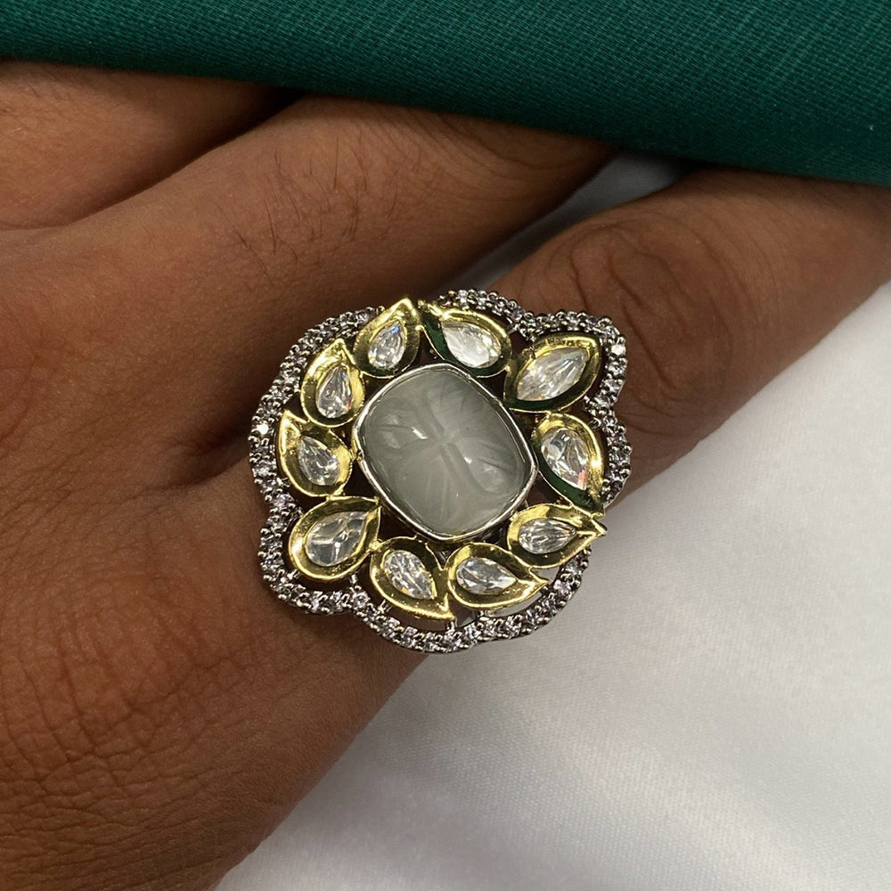 Royal Kundan Jewellery Polki Kundan Stone Finger Ring