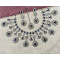 Royal Kundan Jewellery Designer American Diamond Look Necklace Set